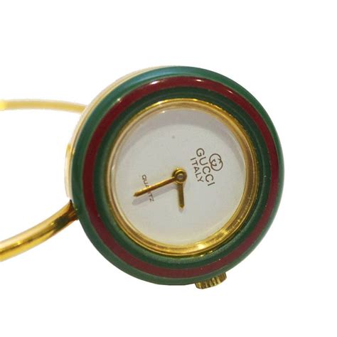 gucci watch black face gold ring|Gucci watch multi colored ring.